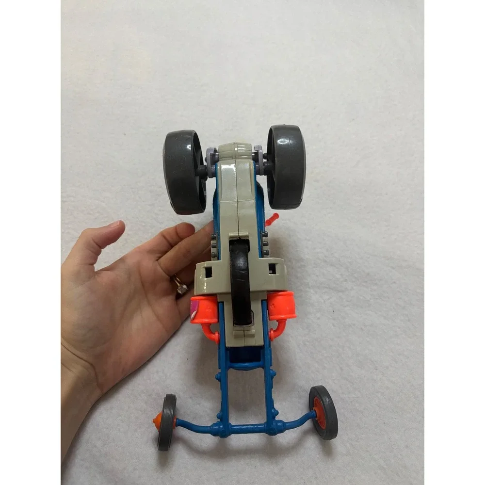 Vintage TMNT Pizza Powered Dragster Vehicle Playmates 1990s Blue Green Orange